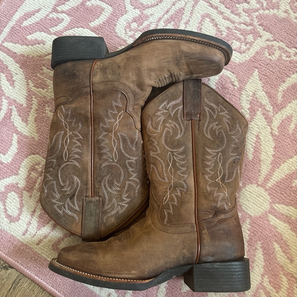 Brown Western Ankle Boots